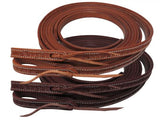 Showman Leather Reins with Barbed Wire Tooling